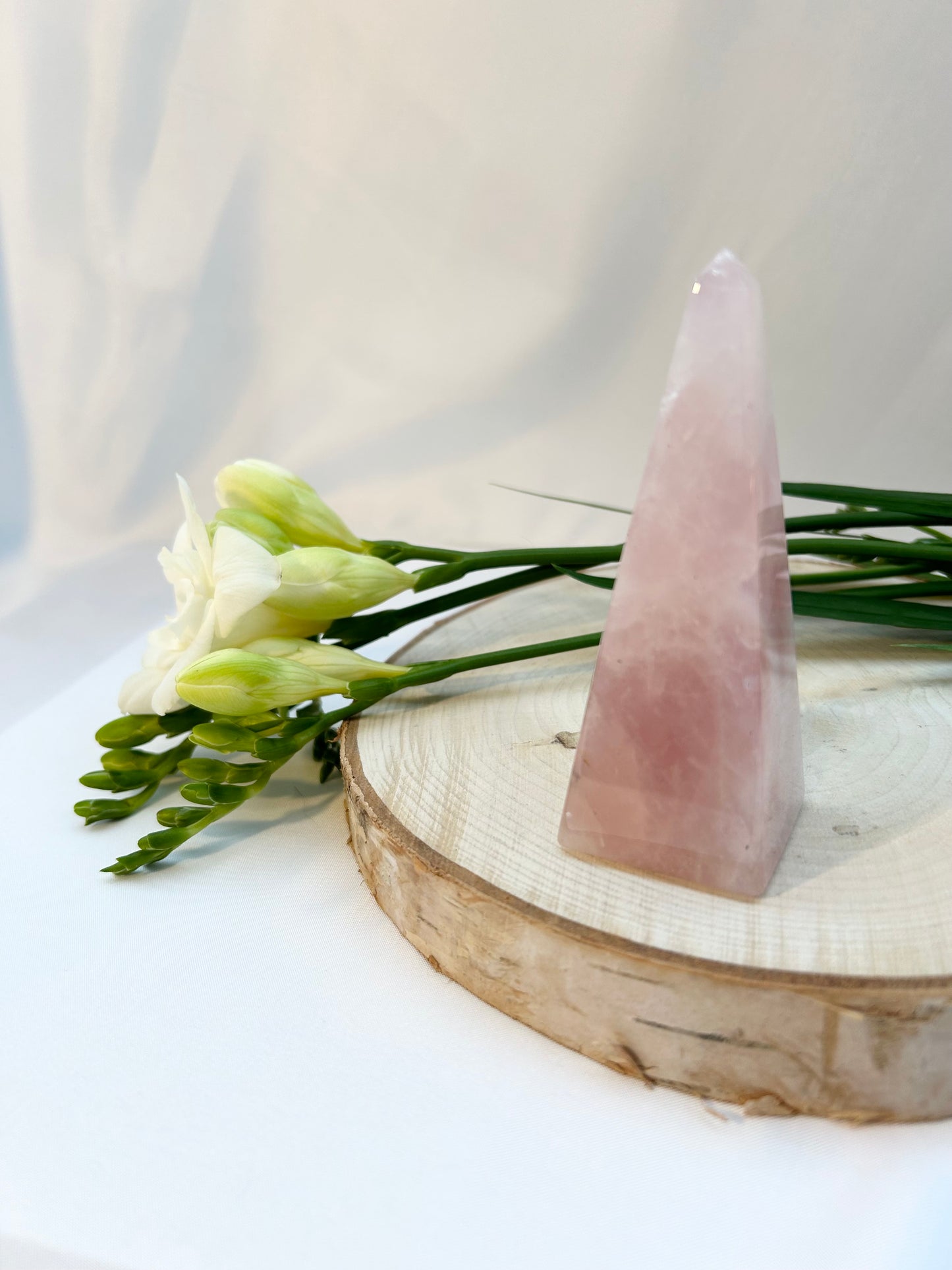 Rose Quartz Obelisk 100mm (L)